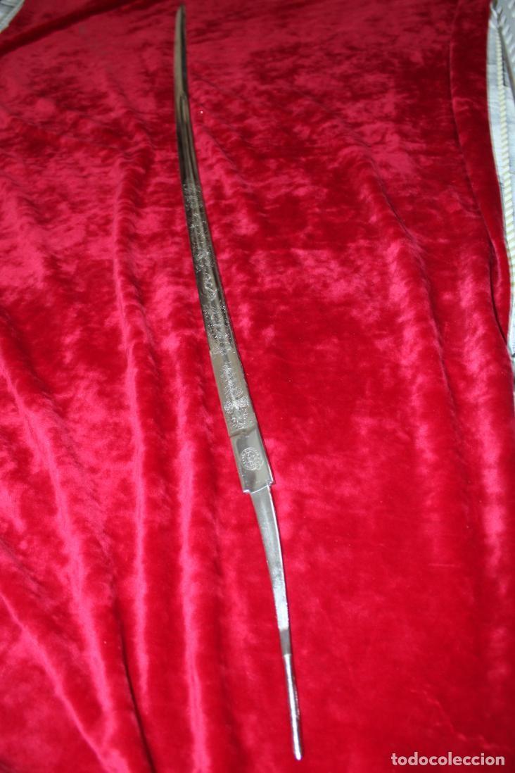 Militaria: hoja para espada de oficial de la Armada espa&ntilde;ola