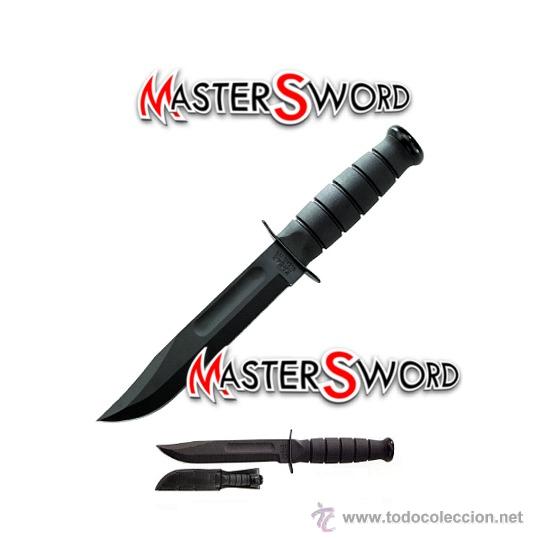 Militaria: CUCHILLO BOTA KA-BAR COMANDO USMC FIGHTING + FUNDA. 20 CMS