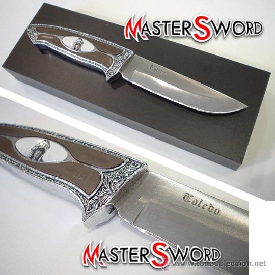 Militaria: CUCHILLO MOD. INDIO - CACHA GRABADA + ESTUCHE. 20 CMS. - Foto 1