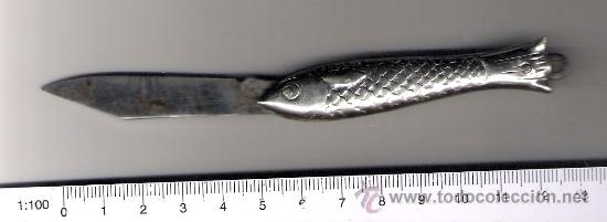Militaria: PEQUE&Ntilde;A NAVAJA EN FORMA DE PEZ - Foto 1
