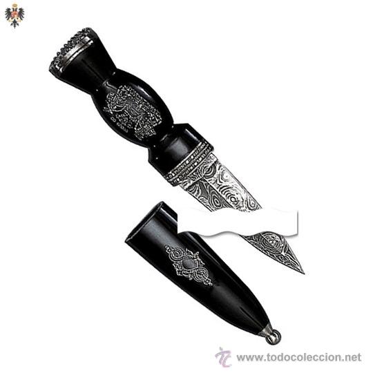 Militaria: DAGA PU&Ntilde;AL CUCHILLO ESCOCESA SGIAN DUBH + FUNDA. 21 CMS