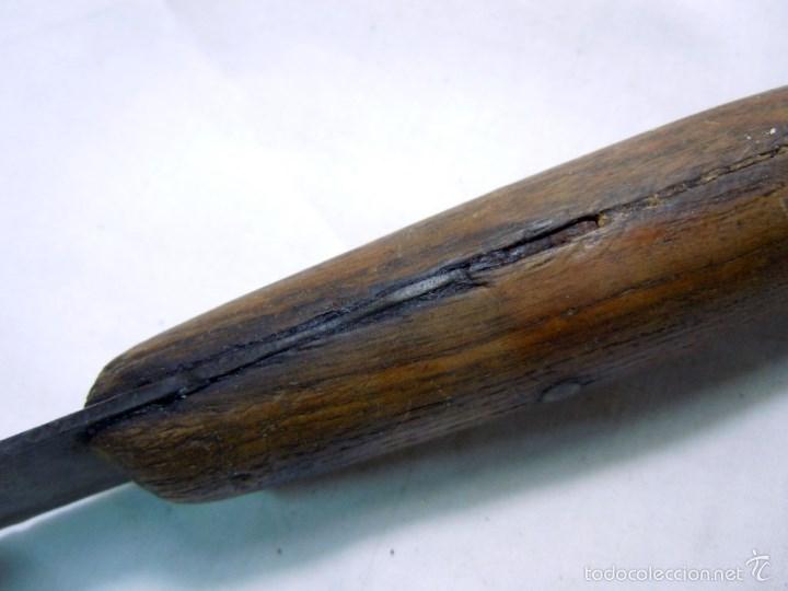 Militaria: CUCHILLO DE MONTE CON MANGO DE MADERA - Foto 6