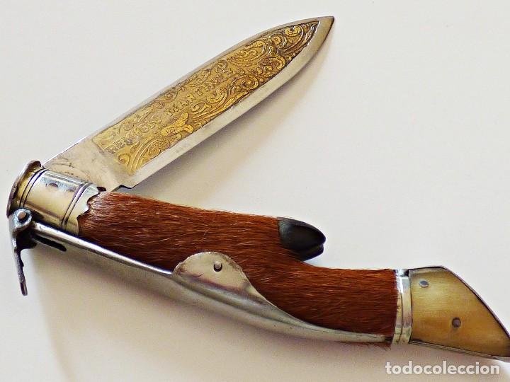 Militaria: DIVISION AZUL. NAVAJA HOMENAJE AL FALANGISTA Y DIVISIONARIO REMIGIO MARTINEZ ESPINOSA. ALBACETE 1958