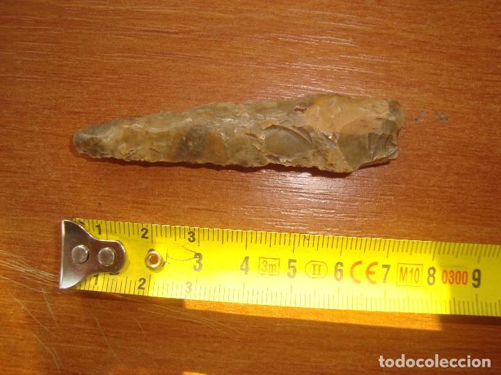 Militaria: PUNTA DE FLECHA DE OBSIDIANA 8CM - Foto 4