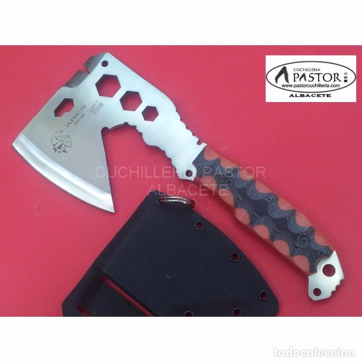 Militaria: Hacha multiherramienta J&V CDA Ares micarta bicolor
