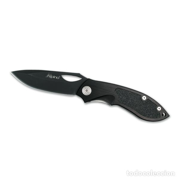 Militaria: Navaja Alpino con mango de acero antideslizante y hoja de 9 cm. 15002