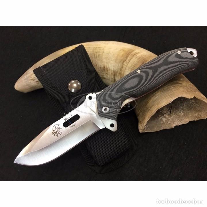 Militaria: Navaja J&V CDA SV1 micarta negra Funda Cordura