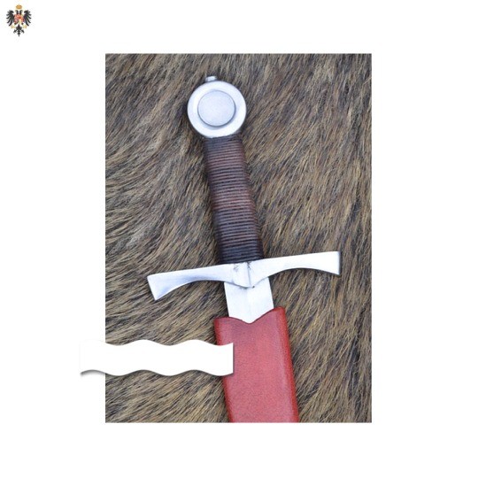 Militaria: DAGA MEDIEVAL TERCIO FORJADA + FUNDA. 45 CMS - Foto 2