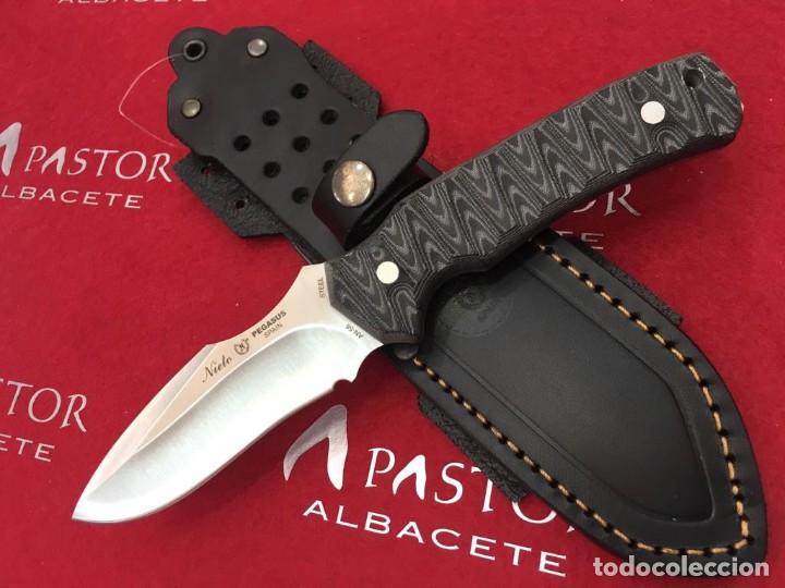 Militaria: Cuchillo Nieto Pegasus 6001 Micarta Negra Customizada