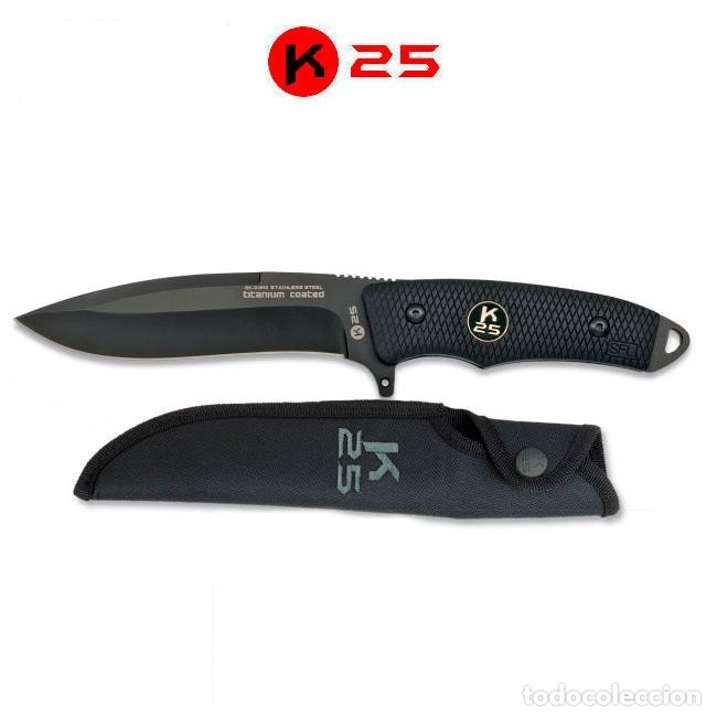 Militaria: Cuchillo T&aacute;ctico Negro K25 31873