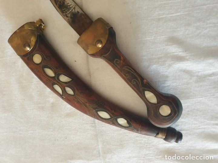 Militaria: Cuhillo con fundda madera con nacar - Foto 3