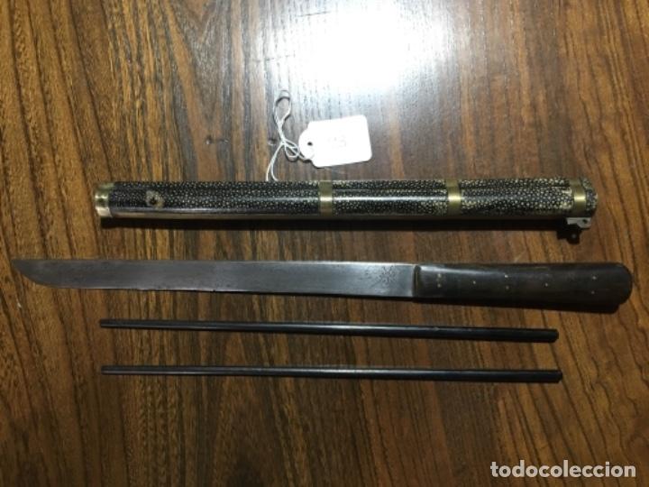 Militaria: Estuche de cocina Chino de cuchillo y palillos - Foto 2 - 161026458
