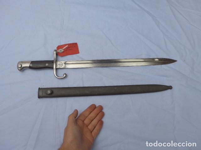 Militaria: ANTIGUA BAYONETA ARGENTINA MODELO 1909 CACHAS DE MADERA - MISMA NUMERACION