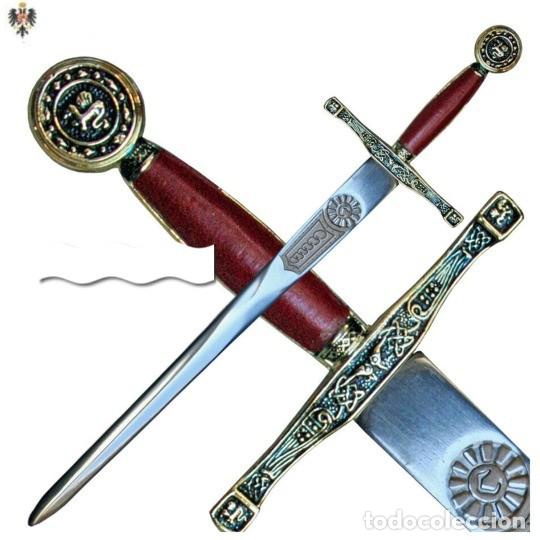Militaria: MINI ESPADA EXCALIBUR GRABADA 28 CMS - Foto 1