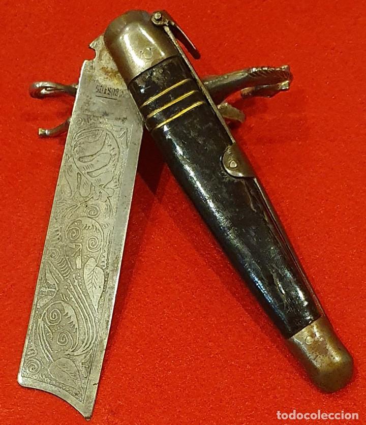 PRECIOSA NAVAJA BUSTOS SXIX TAPONERA (Militar - Armas Blancas Originales Fabricadas entre 1851 y 1945)