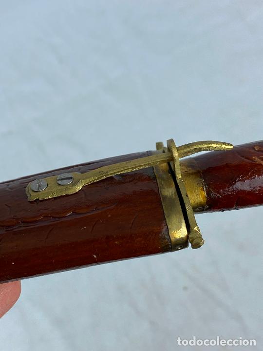 Militaria: CUCHILLO, MACHETE CON MANGO Y FUNDA EN MADERA 30 CM - Foto 5