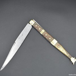 Navaja muy grande 44cm✔️VALERO JUN ZARAGOZA ✔️antigua siglo XIX hoja puñal daga cuchillo couteau