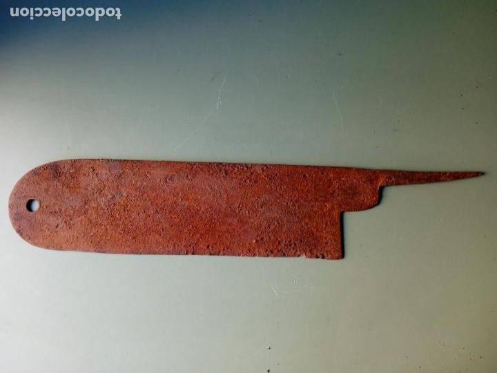 Militaria: GRAN HOJA DE ANTIGUO CUCHILLO - Foto 1