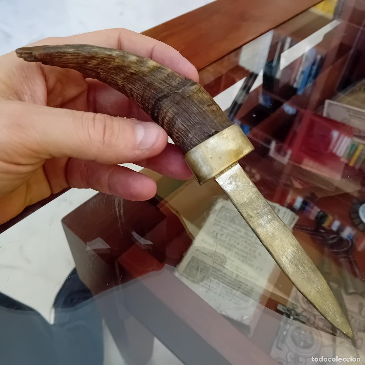 Militaria: Antiguo abrecartas con mango de cuerna - Foto 1