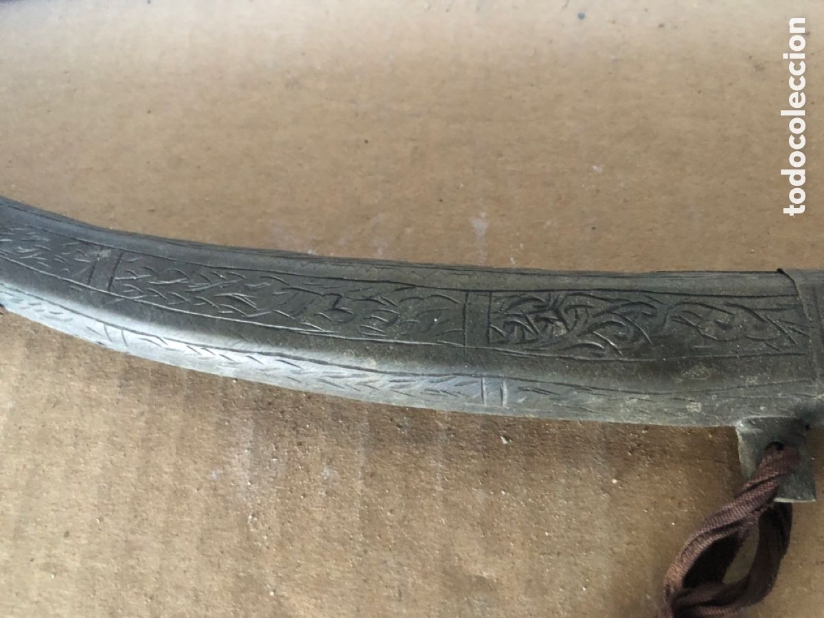 Militaria: daga arabe con funda, mango de hueso - Foto 2