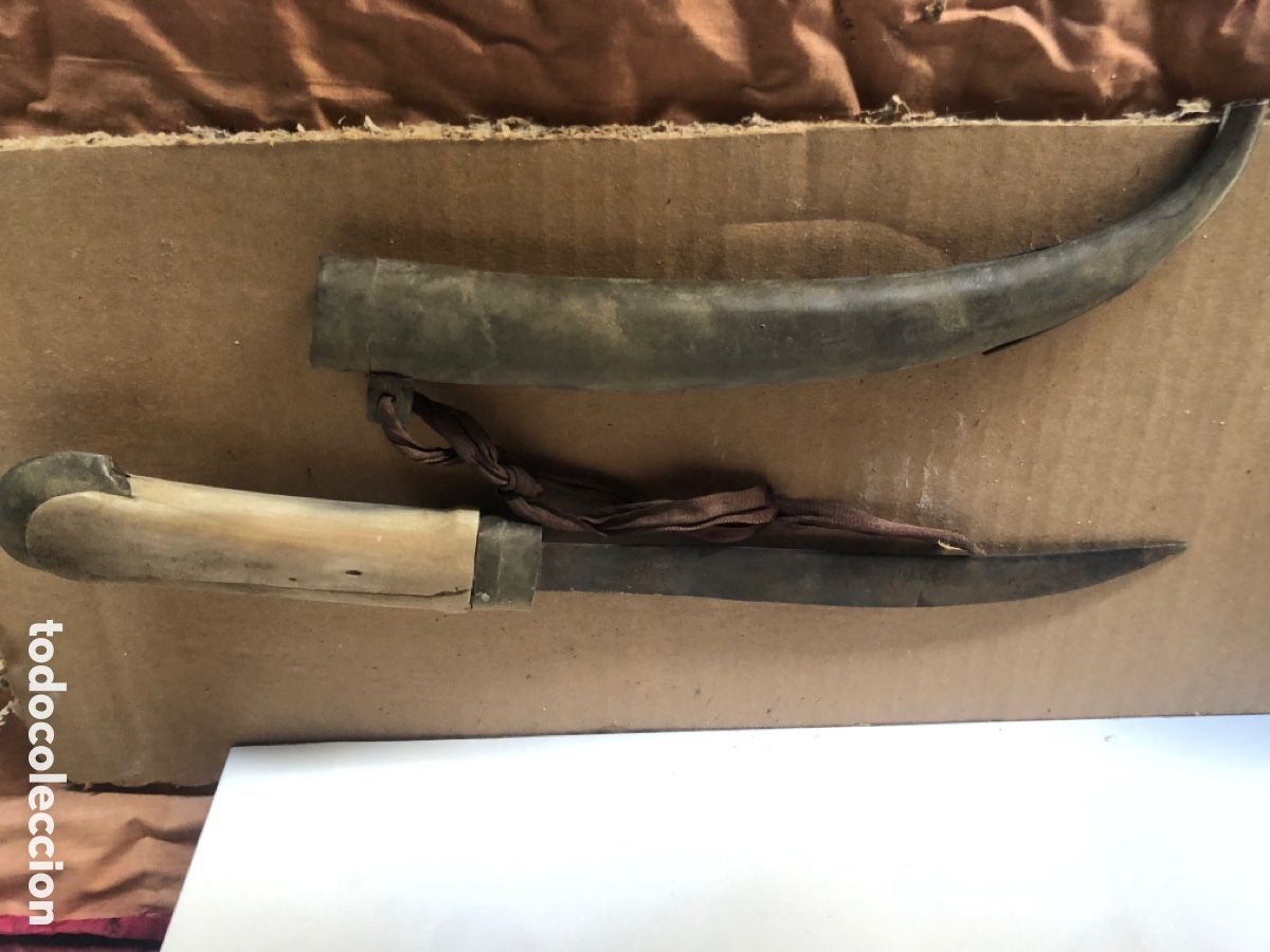 Militaria: daga arabe con funda, mango de hueso - Foto 4
