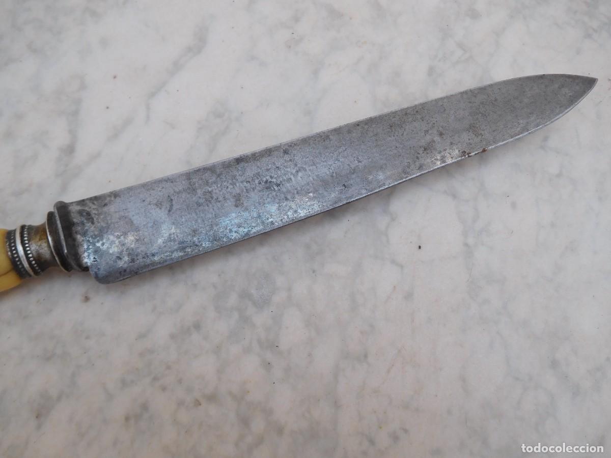 Militaria: Cuchillo antiguo con mango de marfil - Foto 3