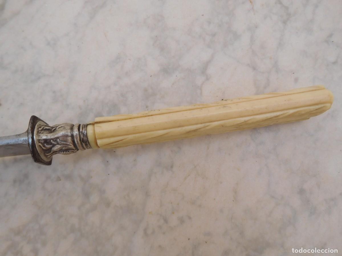 Militaria: Cuchillo antiguo con mango de marfil - Foto 10