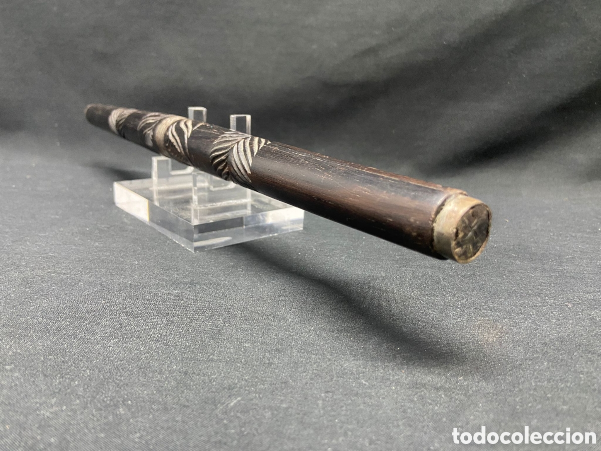 Militaria: DOBLE CUCHILLO MADERA TALLADA - Foto 4