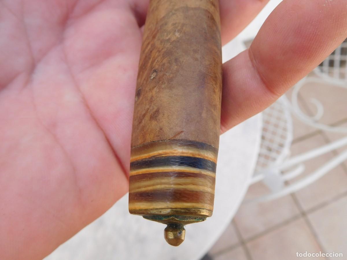 Militaria: Cuchillo antiguo con mango o cacha de madera - Foto 5