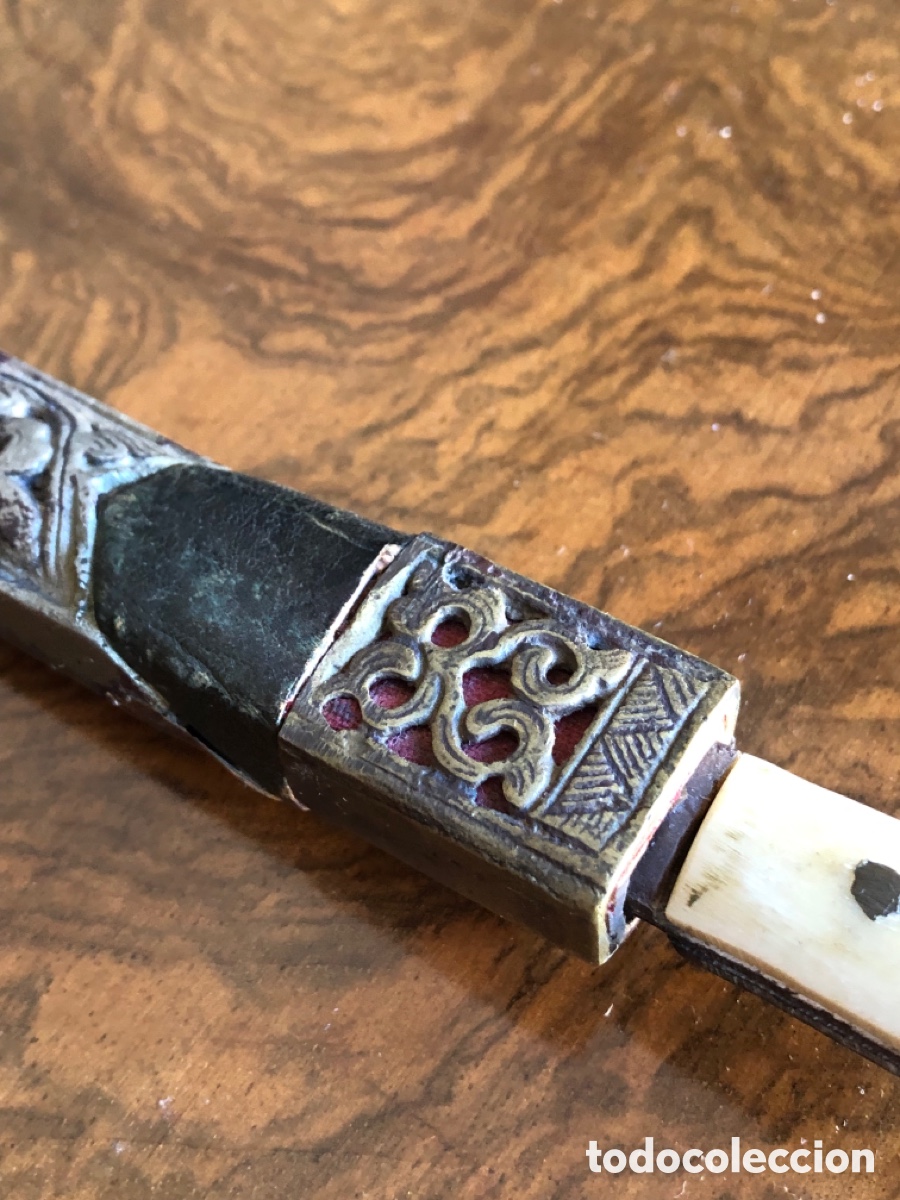 Militaria: Cuchillo con mango de hueso y asta - Foto 3