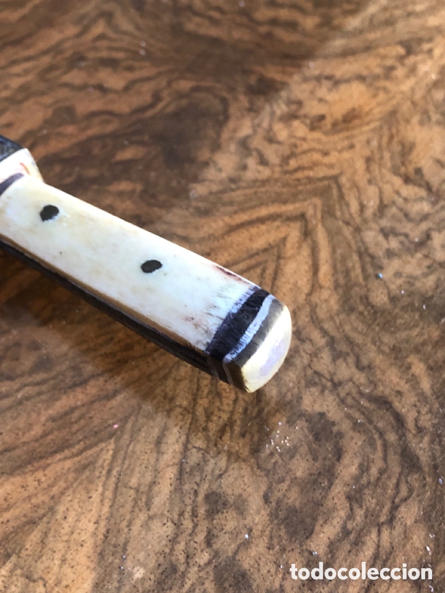 Militaria: Cuchillo con mango de hueso y asta - Foto 4