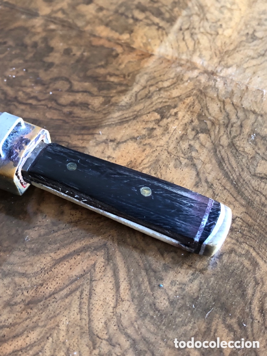 Militaria: Cuchillo con mango de hueso y asta - Foto 5