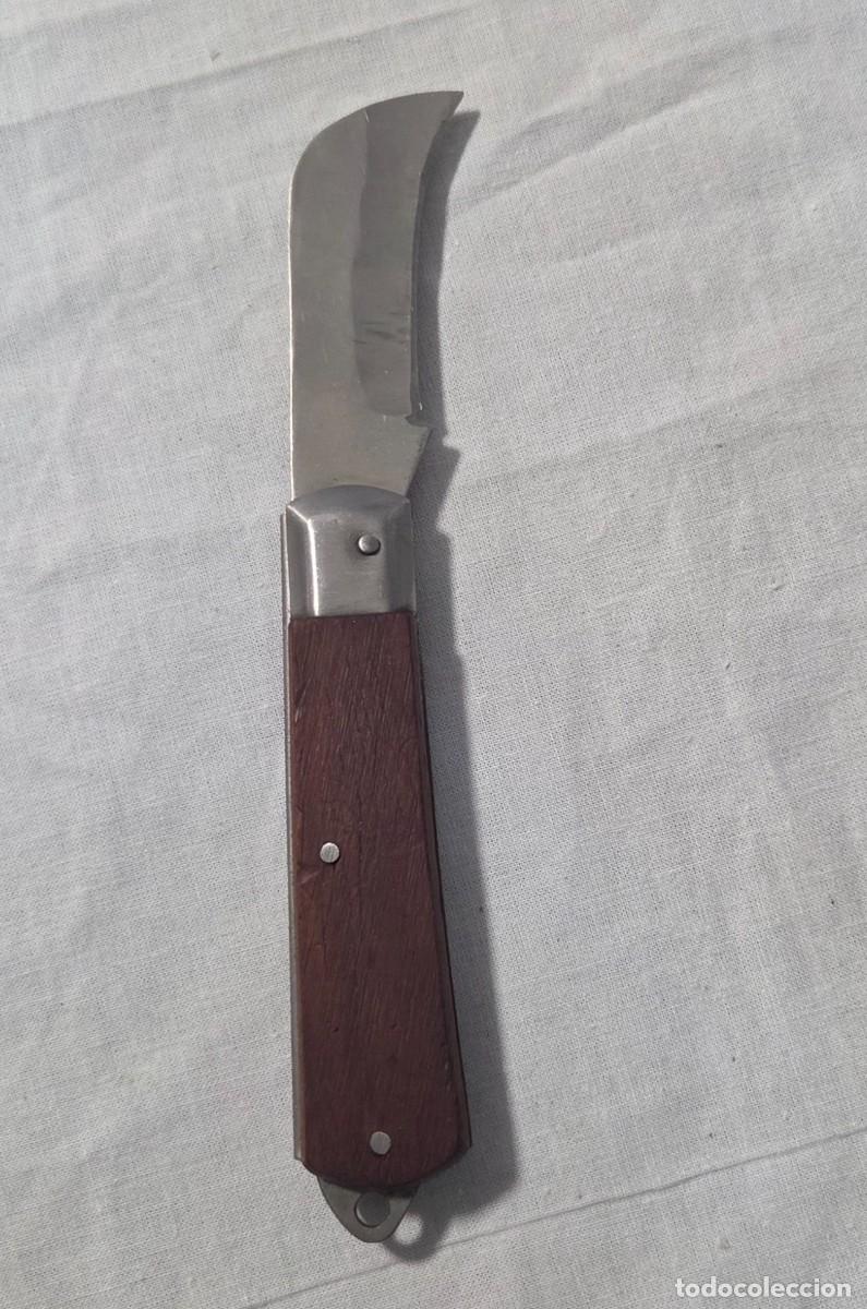 Militaria: Cuchillo de Bolsillo cachas de Madera - Foto 4