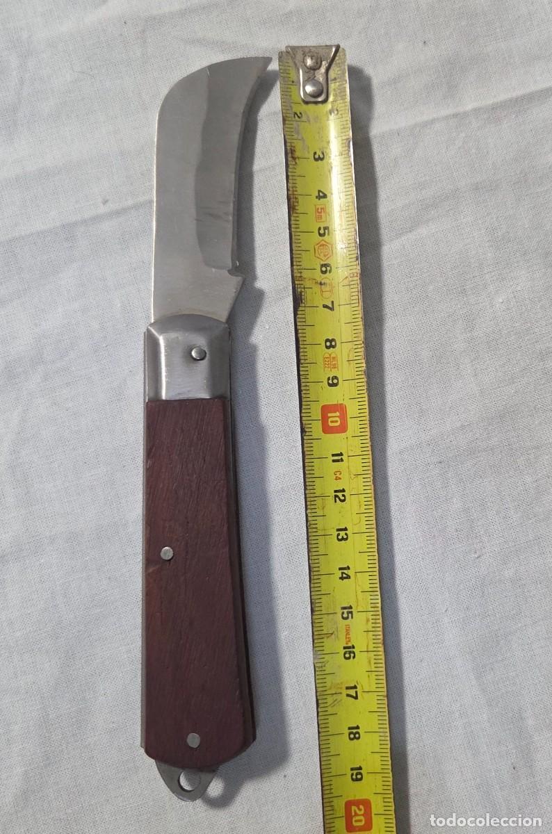 Militaria: Cuchillo de Bolsillo cachas de Madera - Foto 5