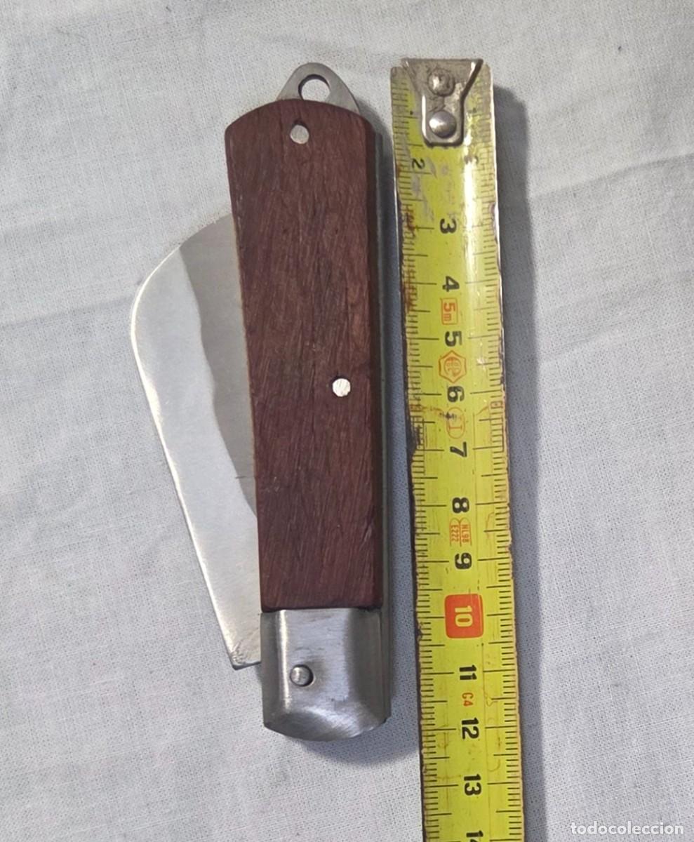 Militaria: Cuchillo de Bolsillo cachas de Madera - Foto 6