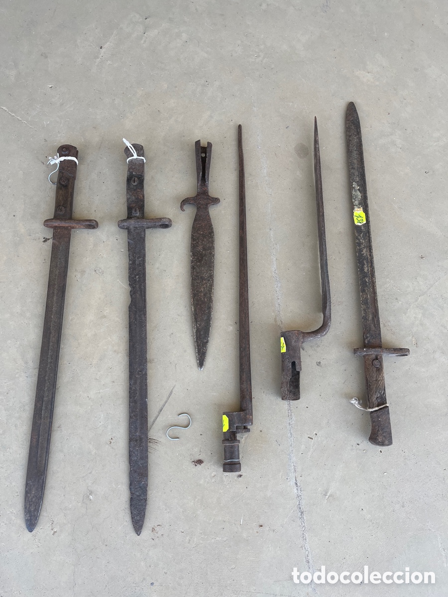 Militaria: Lote de bayonetas antiguas cuchillos aram escopeta militar