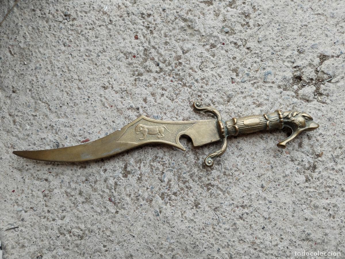 Militaria: vintage daga leon de bronce - Foto 5