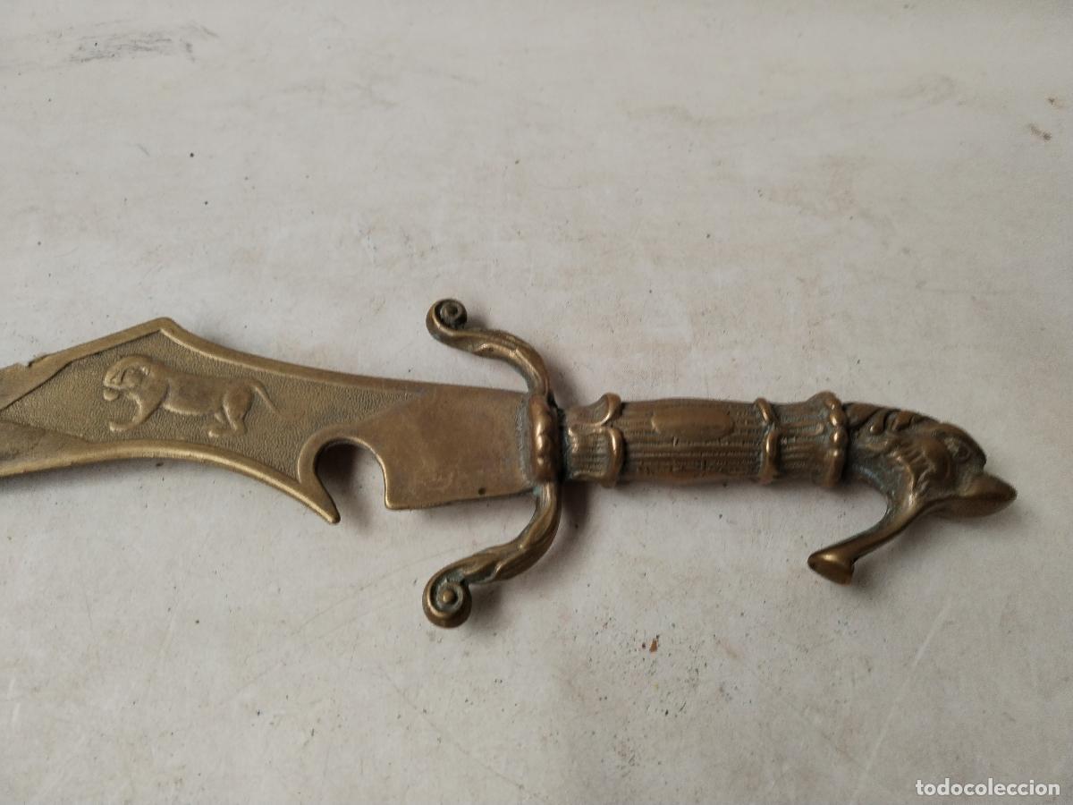 Militaria: vintage daga leon de bronce - Foto 6