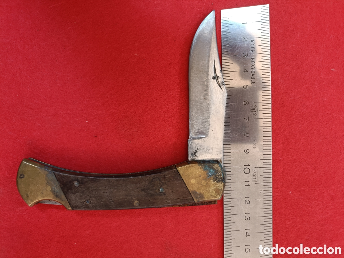 Militaria: ANTIGUA NAVAJA. MADERA Y BRONCE - Foto 2