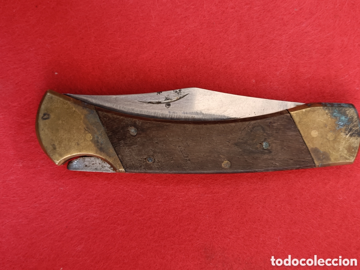 Militaria: ANTIGUA NAVAJA. MADERA Y BRONCE - Foto 4