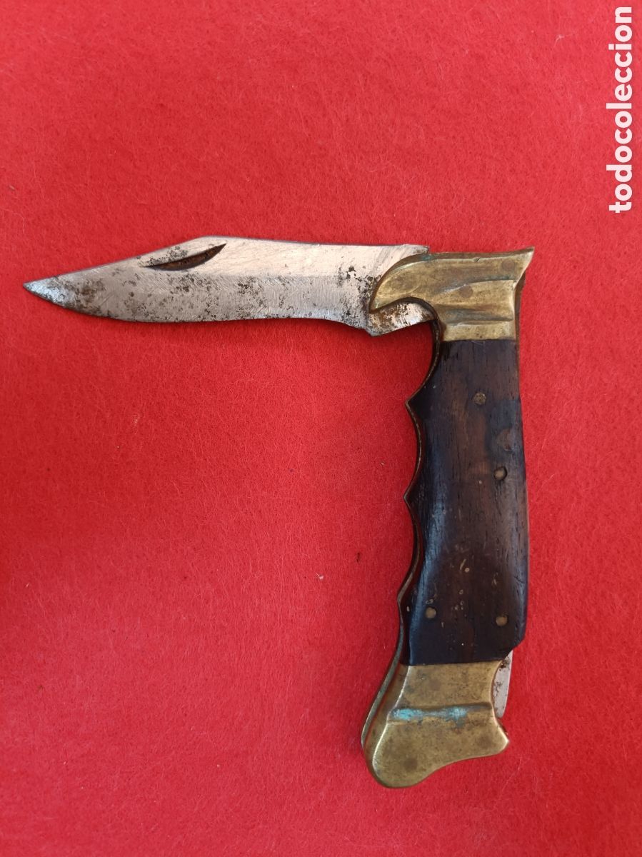 Militaria: ANTIGUA NAVAJA. MADERA Y BRONCE - Foto 1