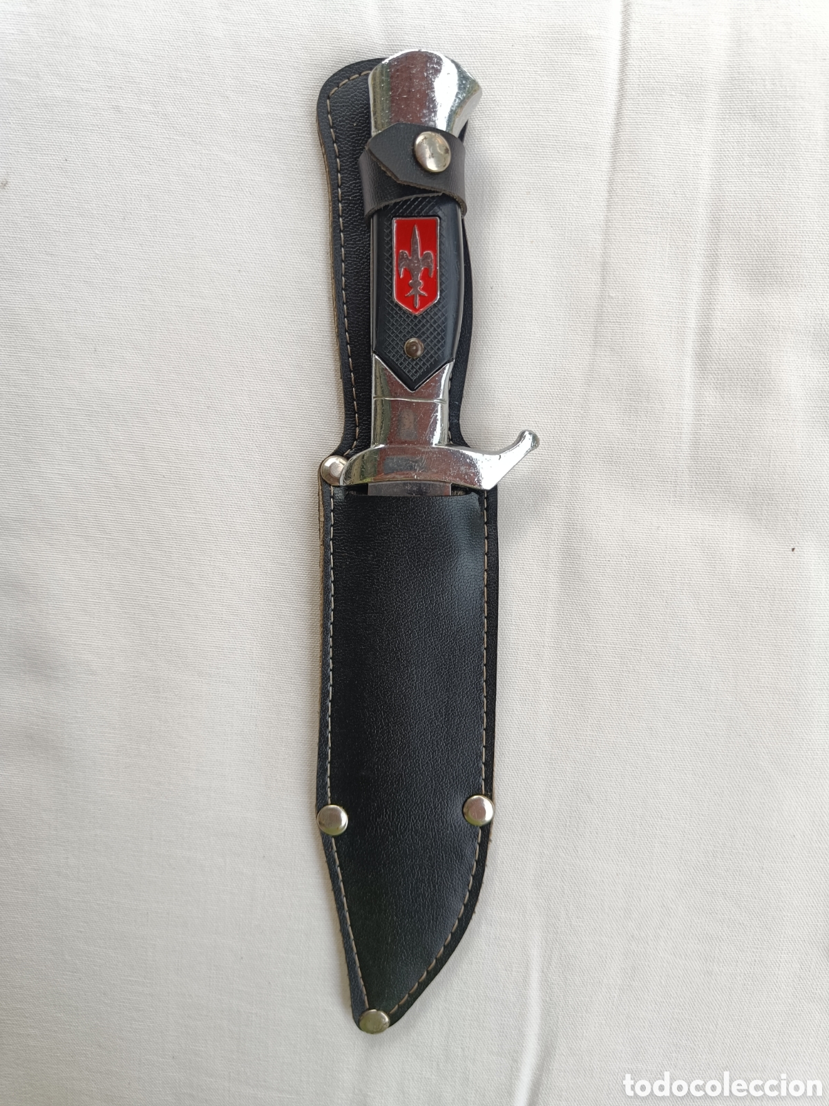Militaria: Cuchillo con flor de lis y funda original. - Foto 3
