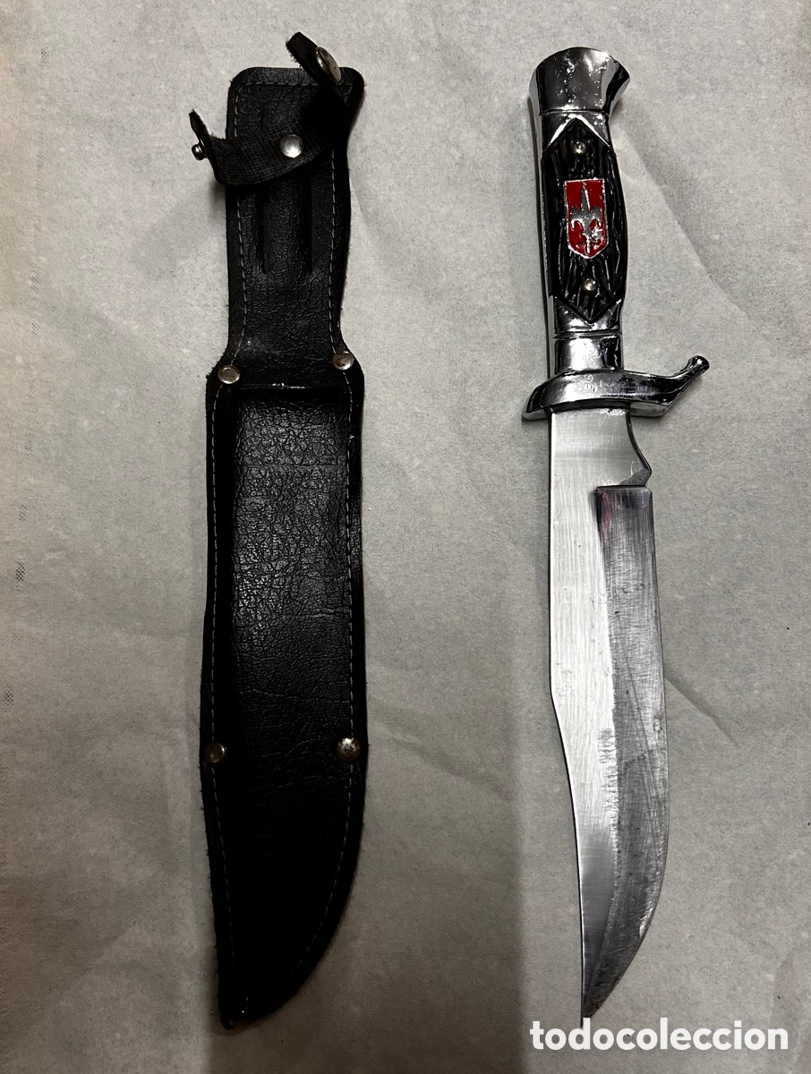 Militaria: Antiguo cuchillo con funda - Foto 2