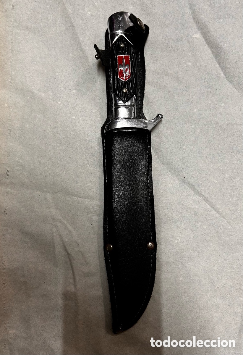 Militaria: Antiguo cuchillo con funda - Foto 1