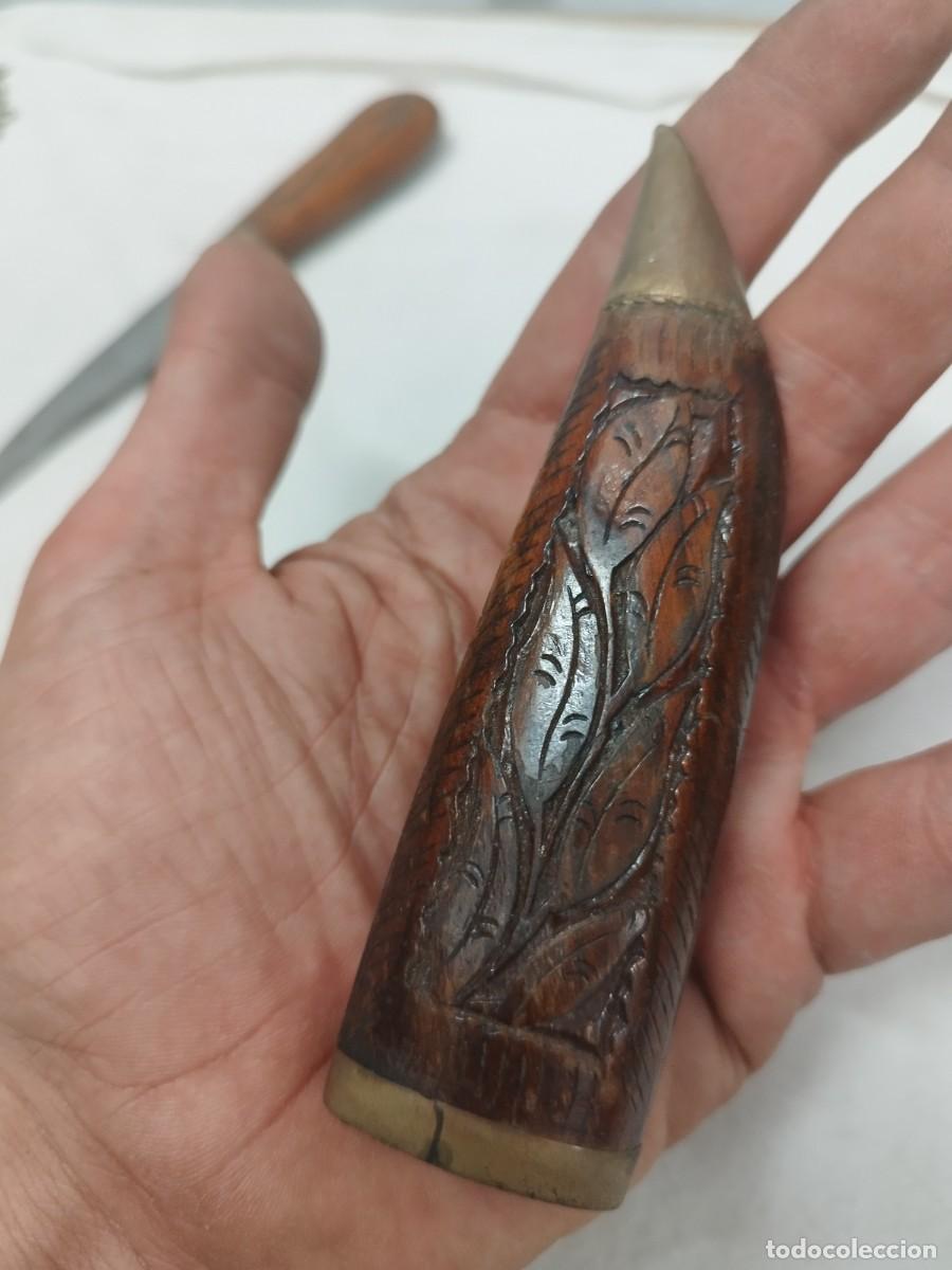Militaria: Antiguo cuchillo de la india, de madera. - Foto 12