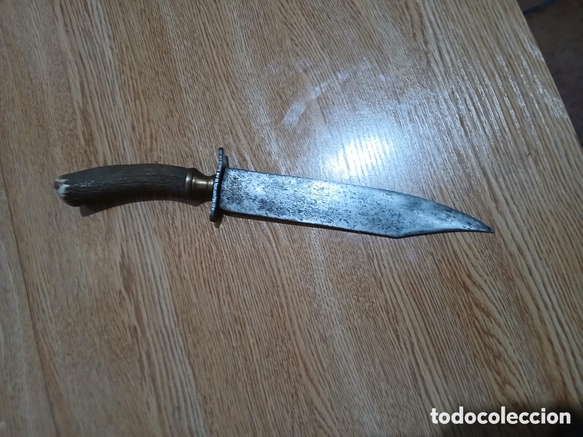Militaria: Cuchillo mango de hueso - Foto 1