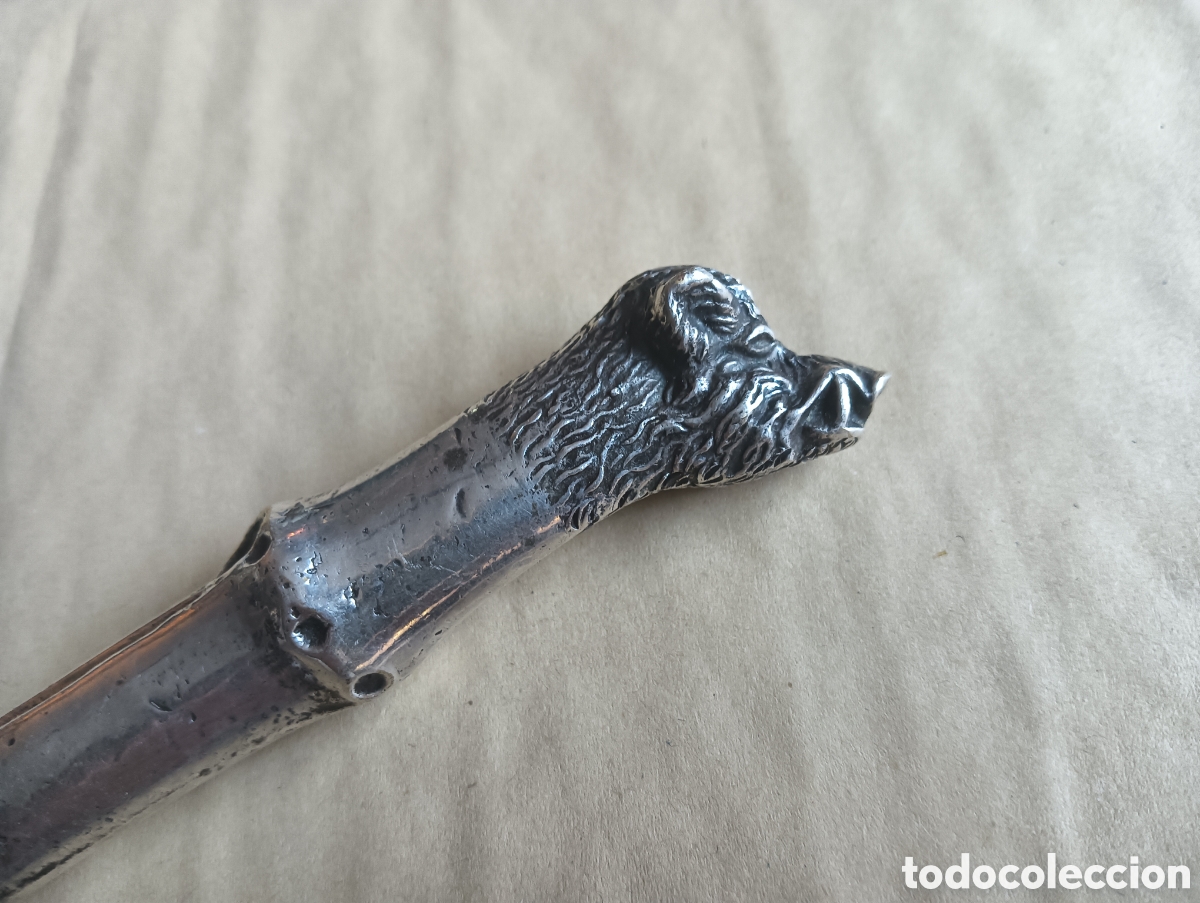 Militaria: Cuchillo de cocina el mango est&aacute; rematado por una cabeza de jabal&iacute;