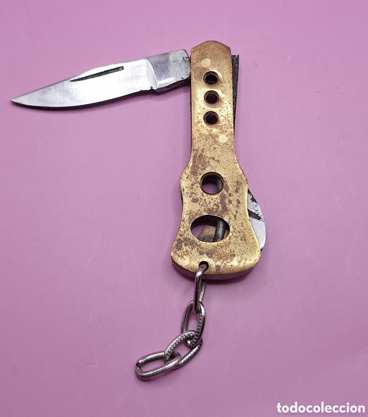 Militaria: Antigua Navaja con Forma de Guitarra - - Foto 2