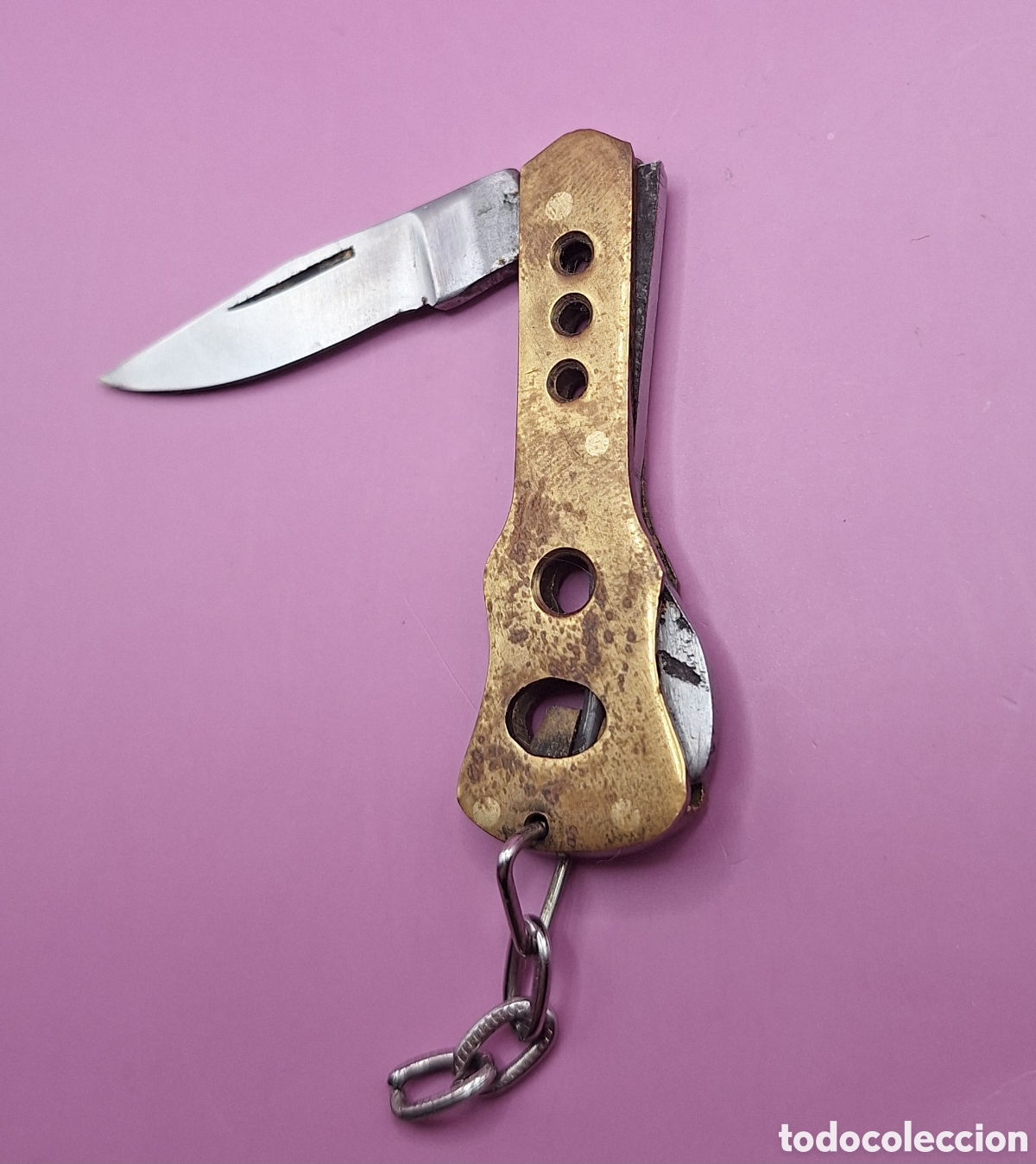 Militaria: Antigua Navaja con Forma de Guitarra - - Foto 3