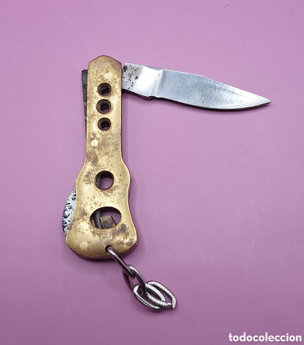 Militaria: Antigua Navaja con Forma de Guitarra - - Foto 5
